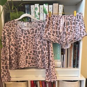 Fashion Nova Pink Leopard Pajama Set